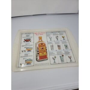 Vintage Gordon's Gin & Vodka Melamine Fiberglass Bar Tray w Drink Recipes